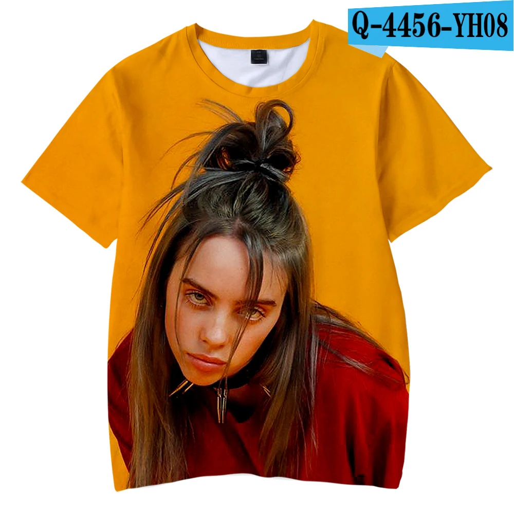 C Billie Eilish/ летняя футболка для мальчиков, Детская футболка с 3d принтом для мальчиков и девочек, детская одежда для 4, 5, 6, 7, 8, 9, 10, 12 лет - Цвет: C