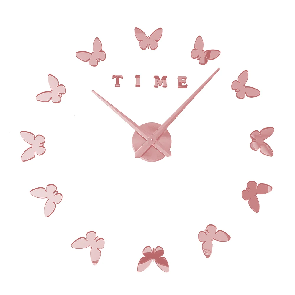 Светящиеся бабочки новые настенные часы Horloge Murale Diy 3d акриловые Зеркальные Стикеры большие домашние кварцевые современный дизайн