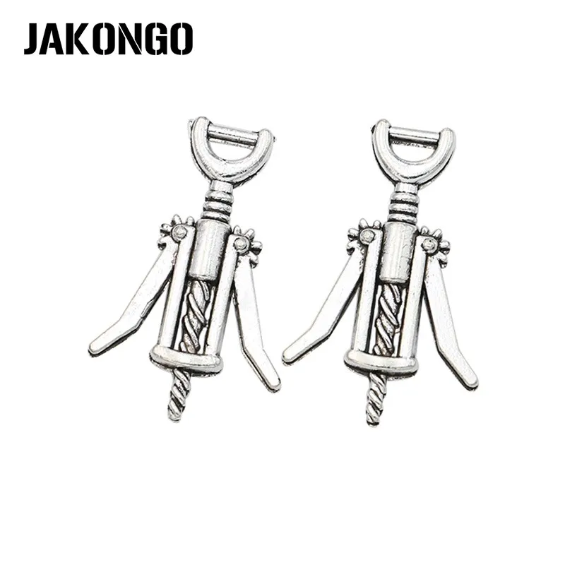 JAKONGO 10 шт. античный посеребренный штопор для Вина Подвески Аксессуары браслета
