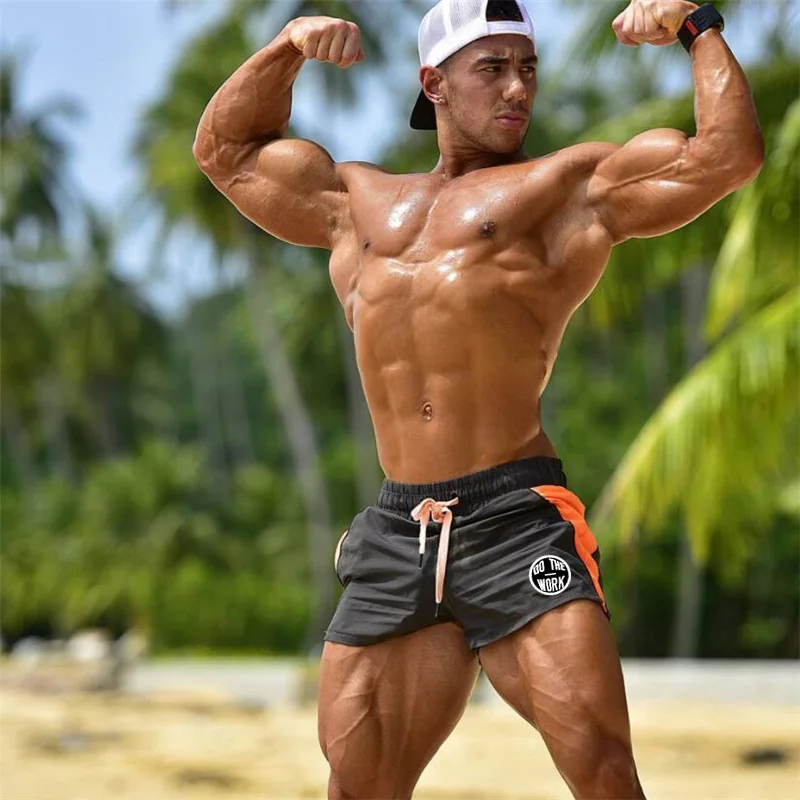 

New Fashion Mens printing Shorts With Pocket Quick-dry Short Trousers Bodybuilding Sweatpants Fitness Shorts Jogger Gyms Shorts