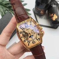 waterprood mechanical watches men luxury rose gold men watch tonneau automatic mechanical watches montre homme 2020
