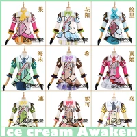 stockcollectionanime loveliveice cream awaken 9 figure sj uniform party girls dress hat cosplay costume halloween carnival