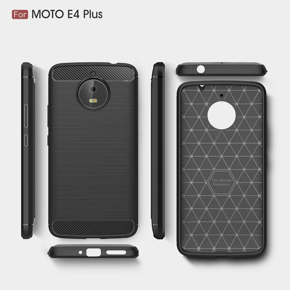 Чехол KEYSION для Motorola MOTO E4 Plus мягкий ударопрочный силиконовый чехол из углеродного