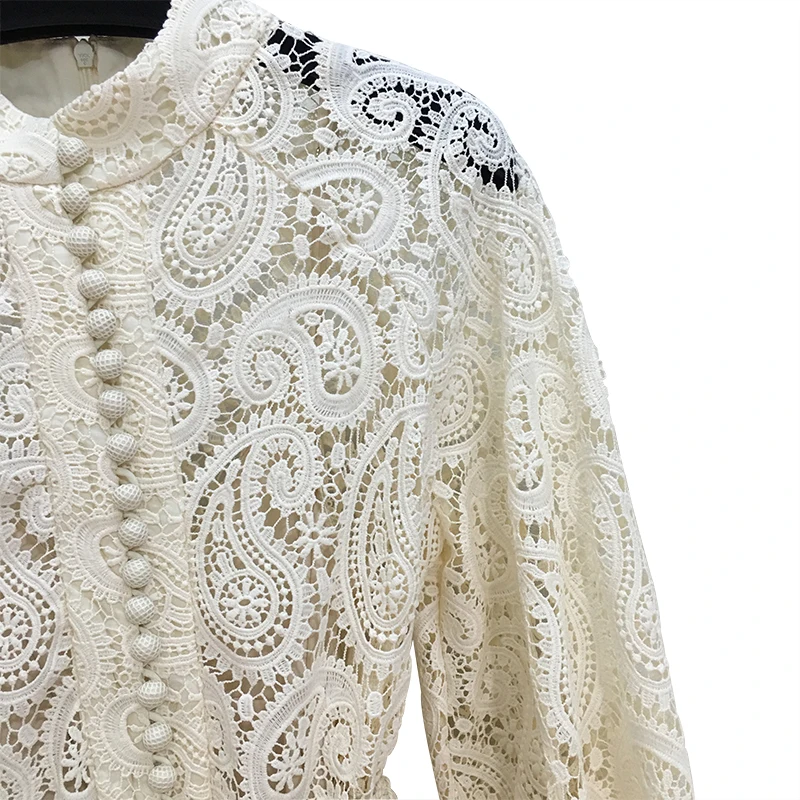 Женское платье с вырезами кружевное 2019 рукавами фонариками женские платья Vestidos женская одежда цветочные