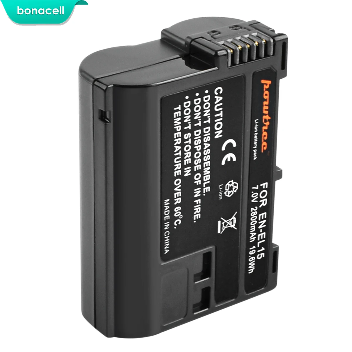 1 Pack Battery Bonacell 2800 мА/ч, EN-EL15 ENEL15 RU EL15 Камера Батарея для цифровых зеркальных фотокамер Nikon D600 D610 D800 D800E D810 D7000 D7100 D7200 L15 - Цвет: 1 Pack Battery