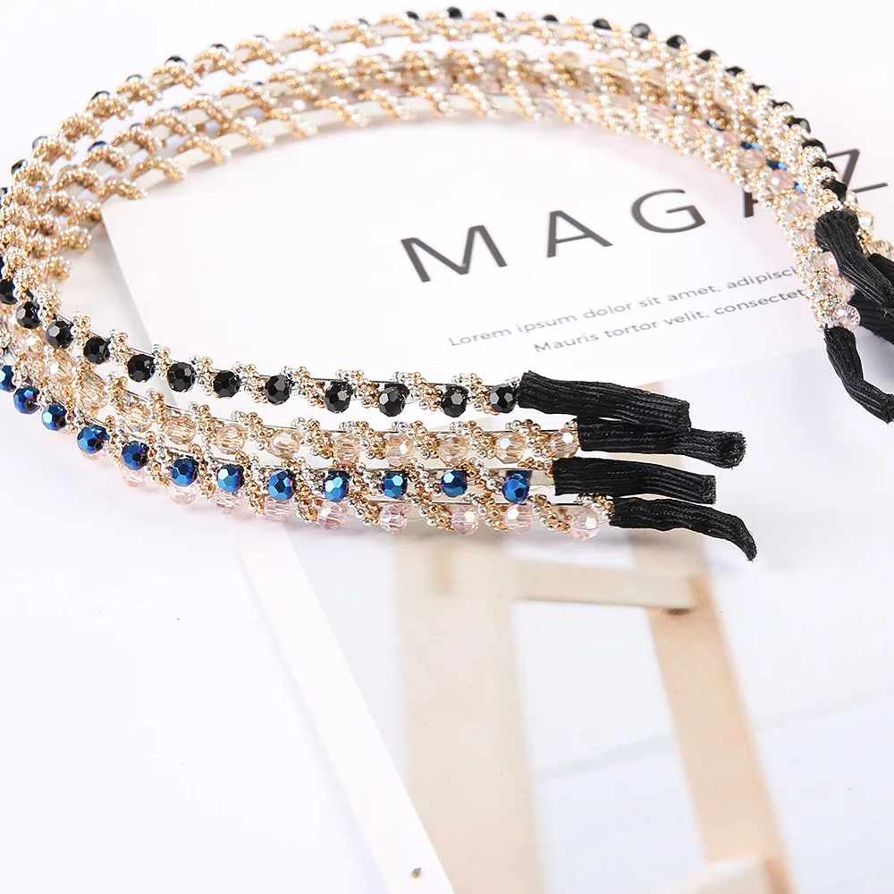 

For Women Girls Shiny Luxury Rhinestone Hair Band High Quality Diamond Hair Hoop Non-slip Headband Hair Bezel Hair Accessories