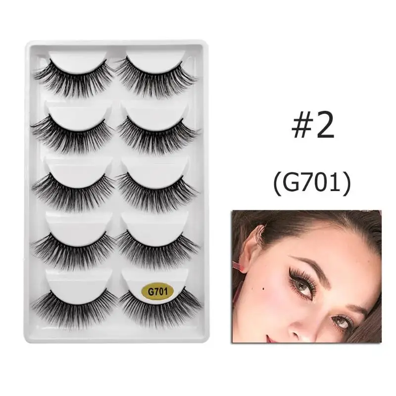 5 пар 3D норковые Накладные ресницы ручной работы длинные тонкие накладные