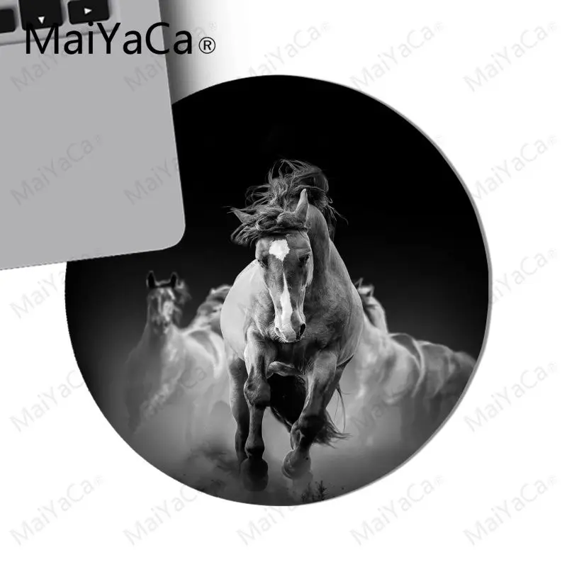 Игровые коврики MaiYaCa дикая лошадь бег резиновый коврик для мыши диаметр 20x20 см 22x22