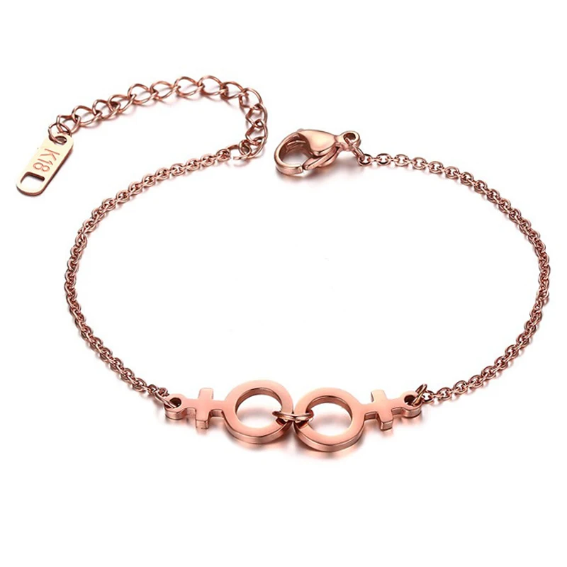 Украшения для геев браслеты женщин и мужчин ручная цепочка из розового золота