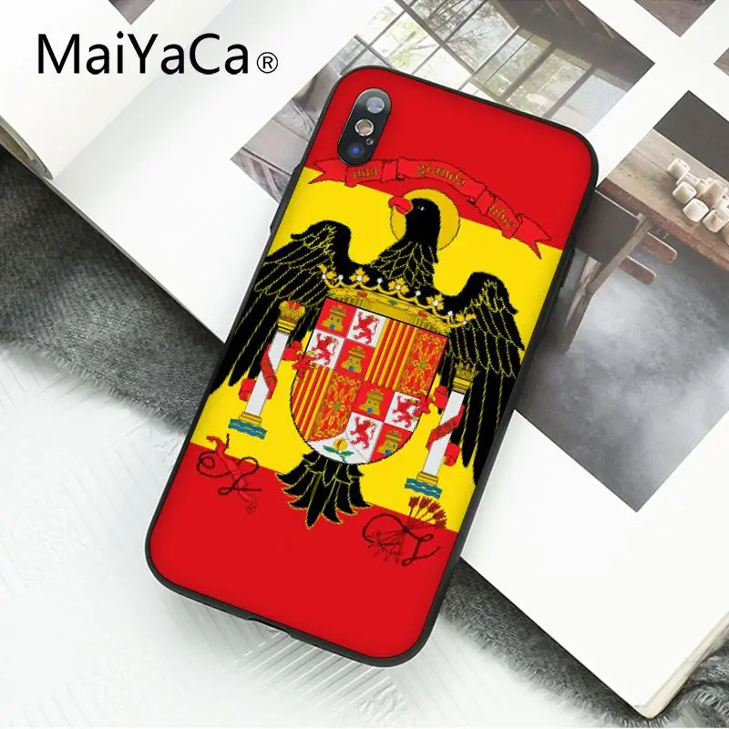 MaiYaCa чехол для телефона с испанским флагом для iphone 11 Pro 11Pro Max 6S 6plus 7 7plus 8 8Plus X Xs MAX 5 5S XR