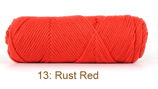 13 Rust Red Г/лот 400 натуральный мягкий хлопок пряжа для вязания ребенка Пряжа вязаный крючком вязакрючком шарф свитер, 4 мяча, различные цвета доступны - Цвет: 13 Rust Red