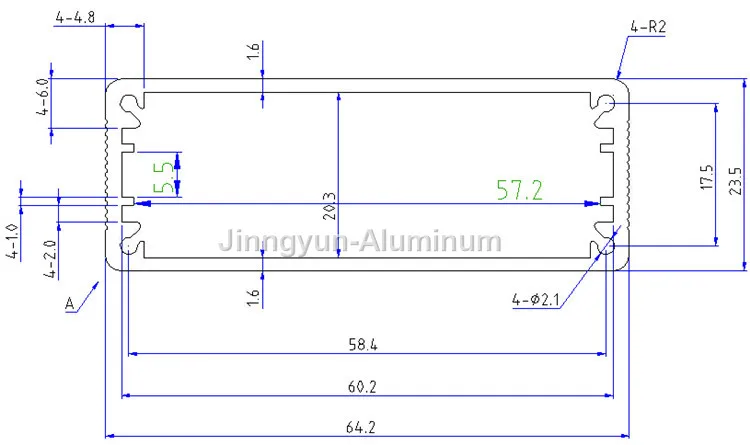100% новый YTE-006 64*23.5-75 (шхвхг) мм Алюминиевый Прессованный корпус проект коробка