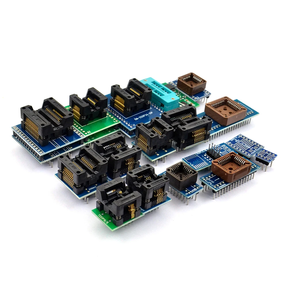 Оригинальный TL866II tl866ii плюс программист + 25 разъем адаптера зажим SOP8 1 8 V nand flash 24 93