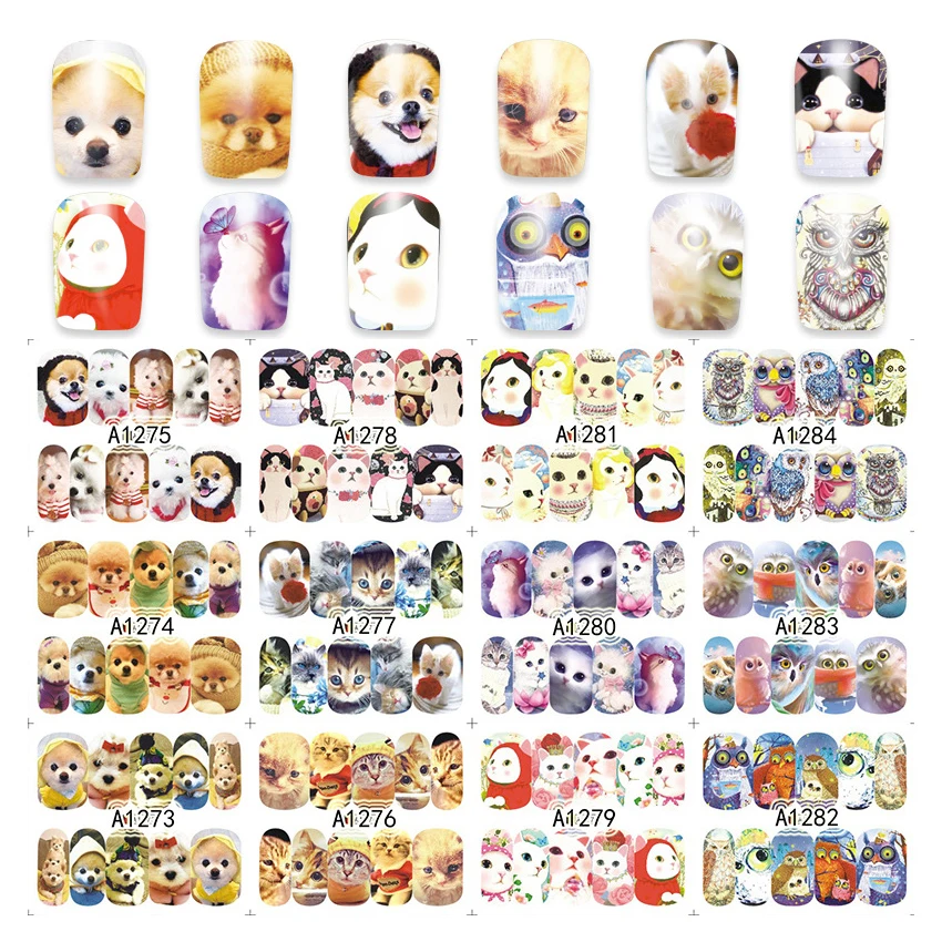 Переводные наклейки для ногтей 12 листов переводная наклейка с изображением