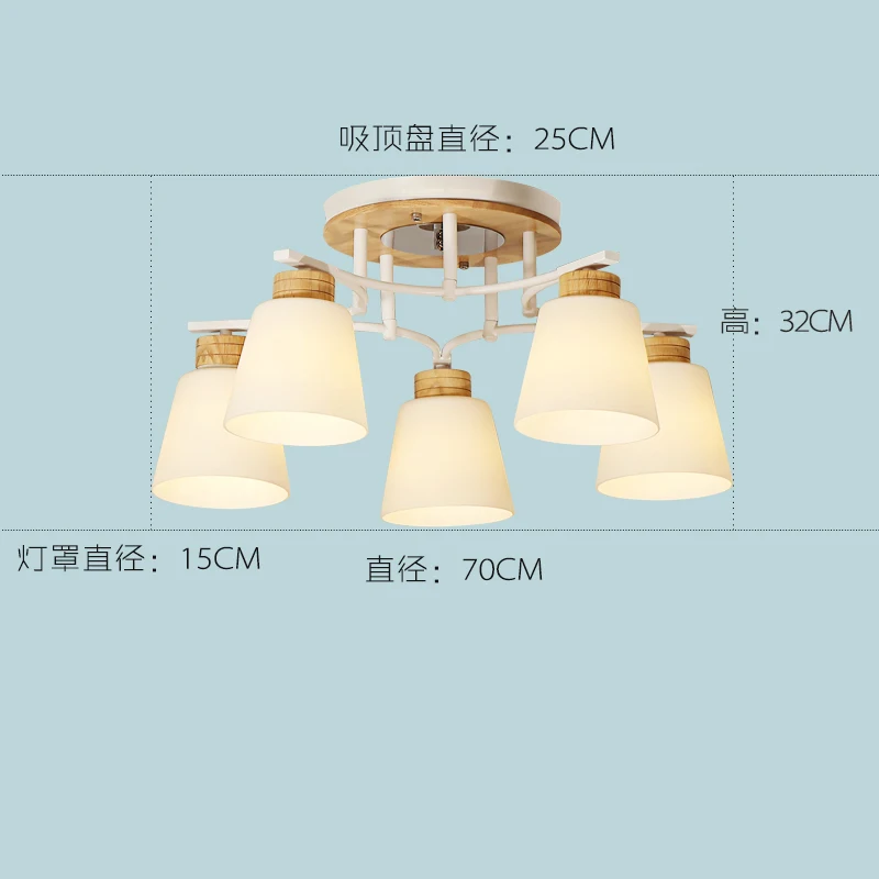 Скандинавский светодиодный потолочный светильник для гостиной Лофт Deco арт-кабинет спальня деревянный потолочный светильник для столовой Бар для чтения потолочные светильники блеск - Цвет корпуса: 5 haed