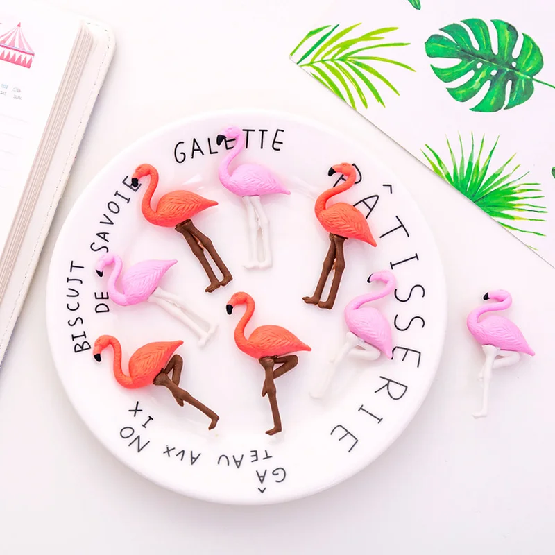 4 шт./лот Симпатичные Фламинго Мультяшные резиновые стирательные Карандаши