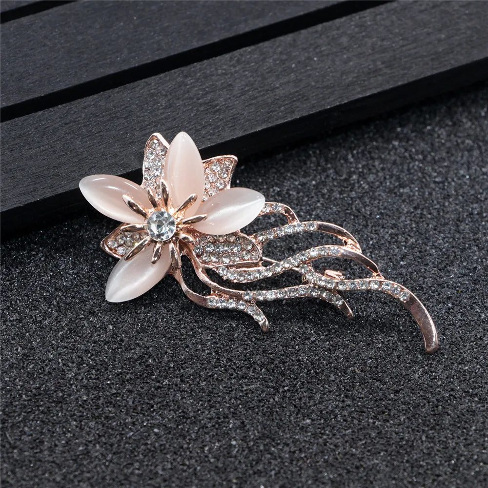 Женская Брошь В Виде Цветка с опалом|Броши| |
