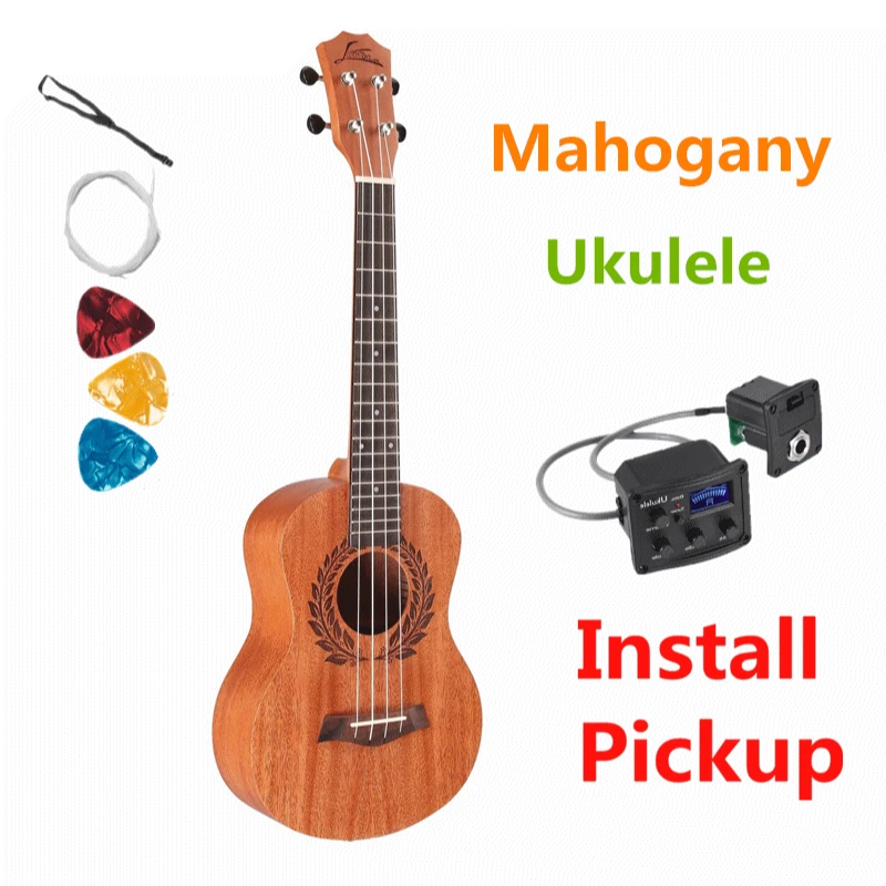 Укулеле с оливковой веткой всего лишь красное дерево мини электрический тенор