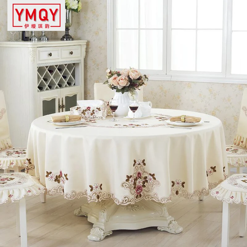 YMQY Elegant Round Table Cloth Fashion Embroidery Fabric Art Tablecloth Modern Rural Style free shipping | Дом и сад