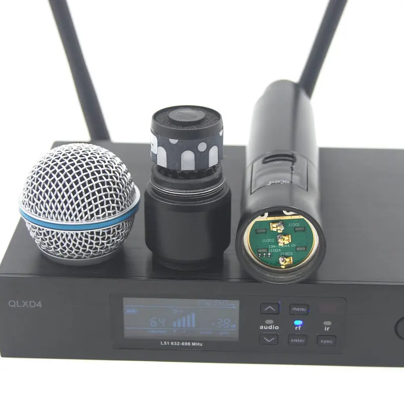 Профессиональный UHF Цифровой беспроводной микрофон Система QLXD4 истинное
