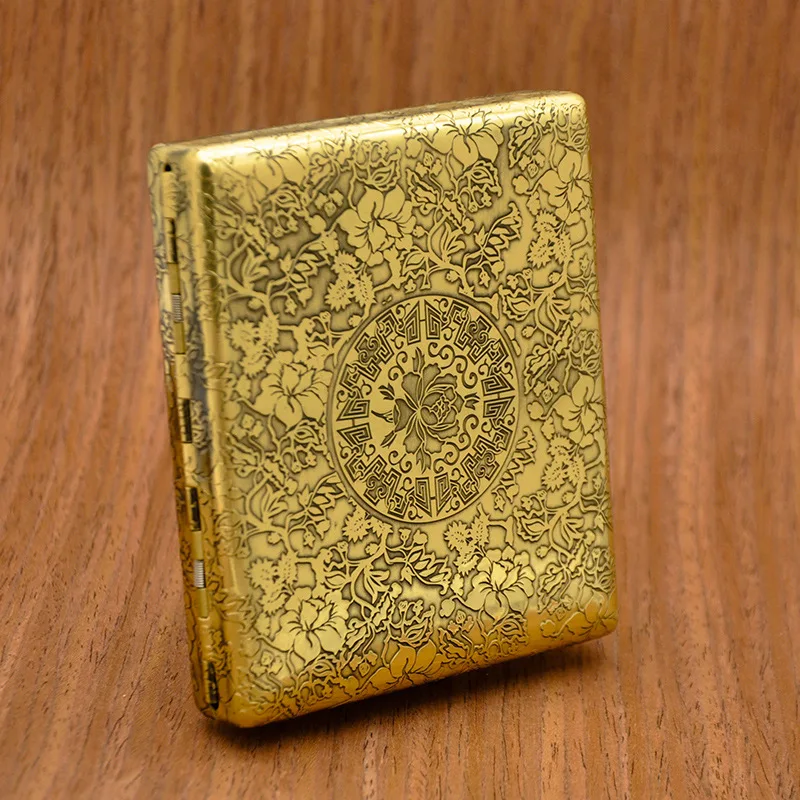 Латунный 20 сигаретный бокс латунный зажим ретро новый стиль | Дом и сад