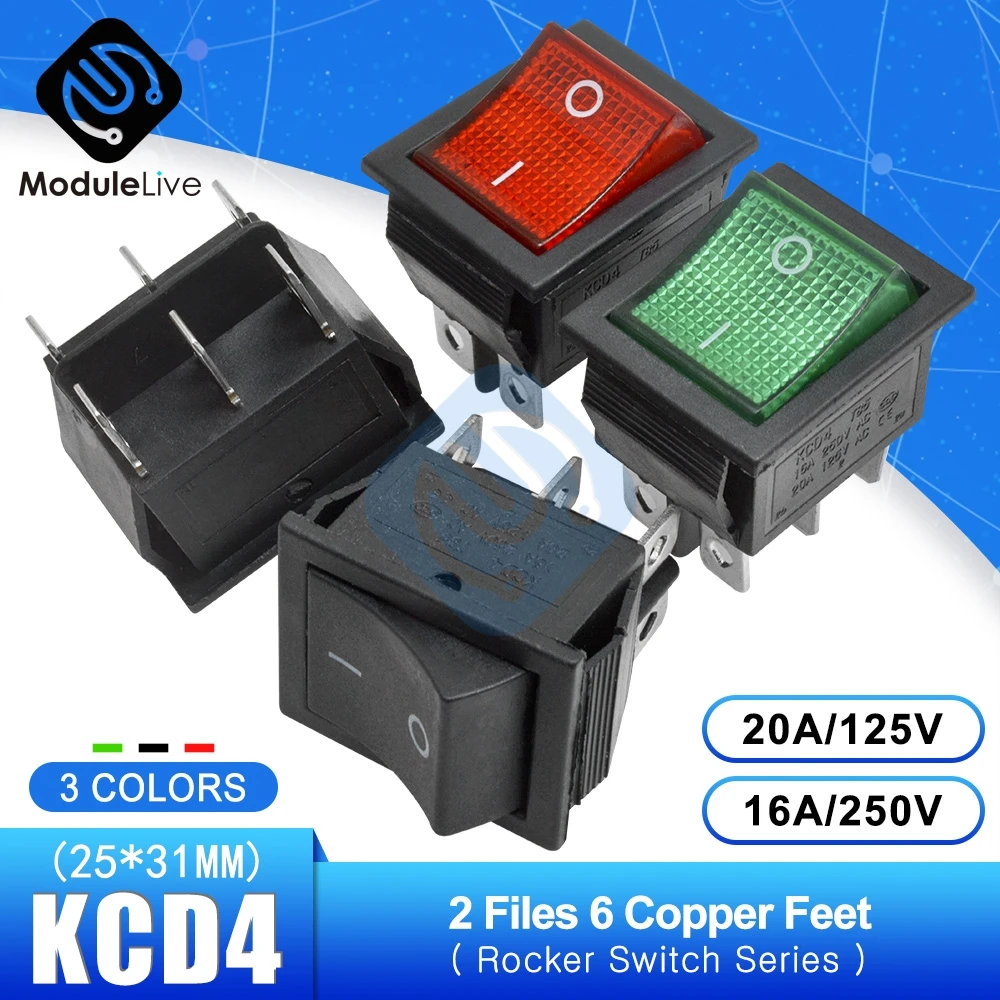 KCD4 клавишный переключатель питания вкл/выкл Тип Корабля 2 файла 6 контактов с