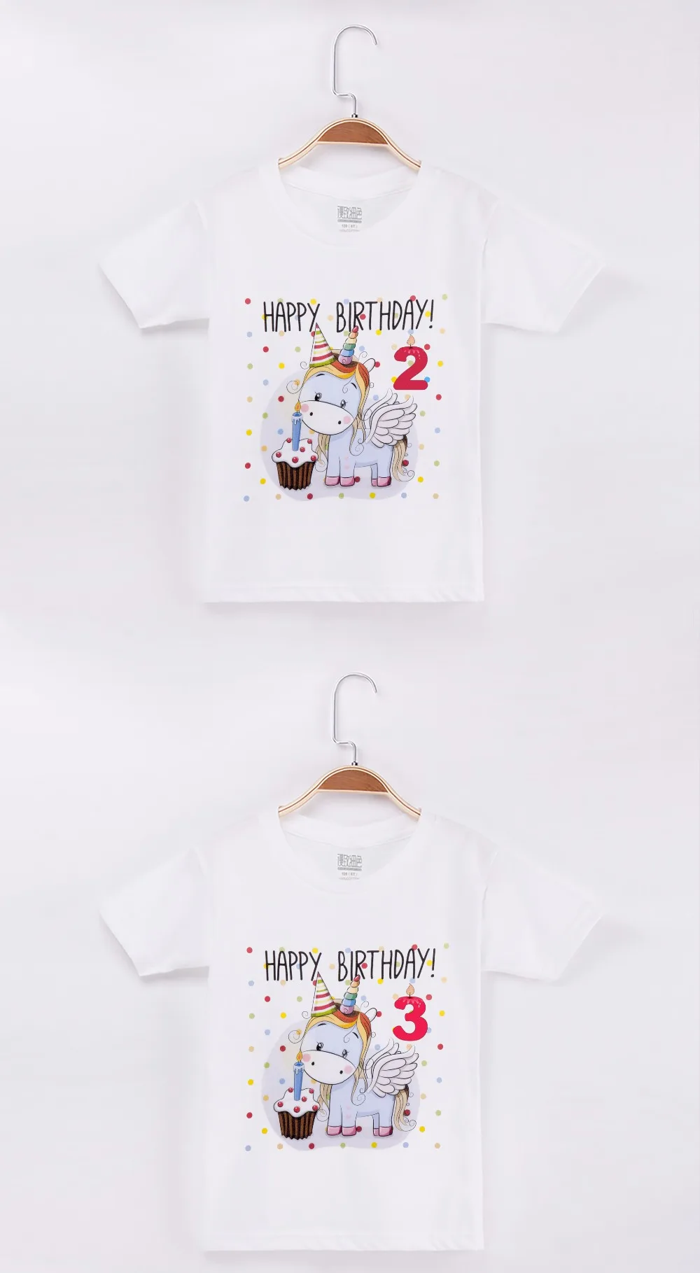Детская одежда футболка для девочек Kawaii/ хлопковая детская одежда с короткими рукавами и рисунком единорога для дня рождения футболки для маленьких мальчиков