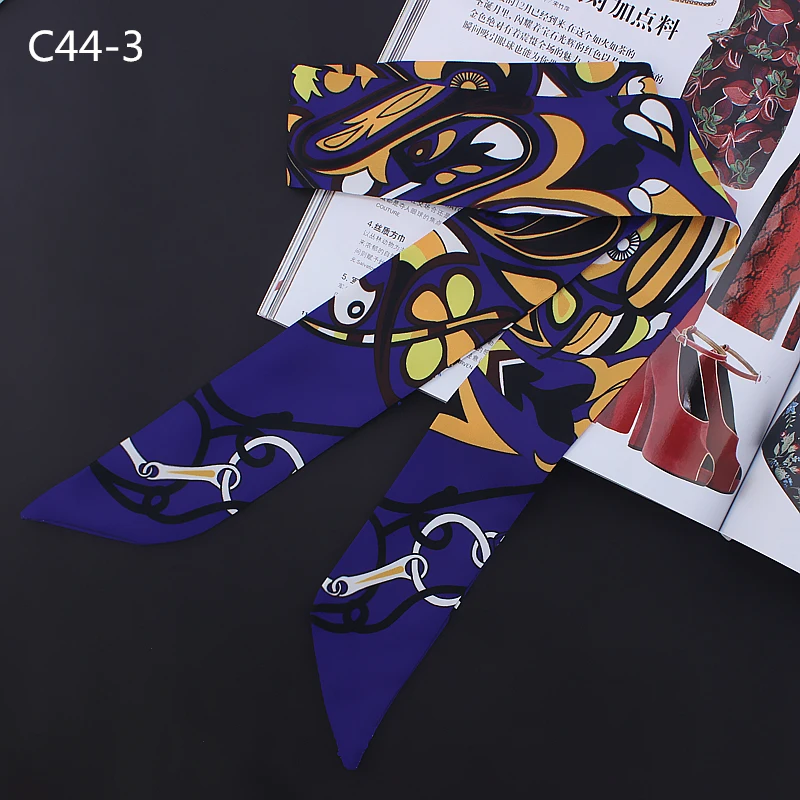 POBING новый дизайн шелковый шарф с принтом в виде листьев и цепи женский платок на