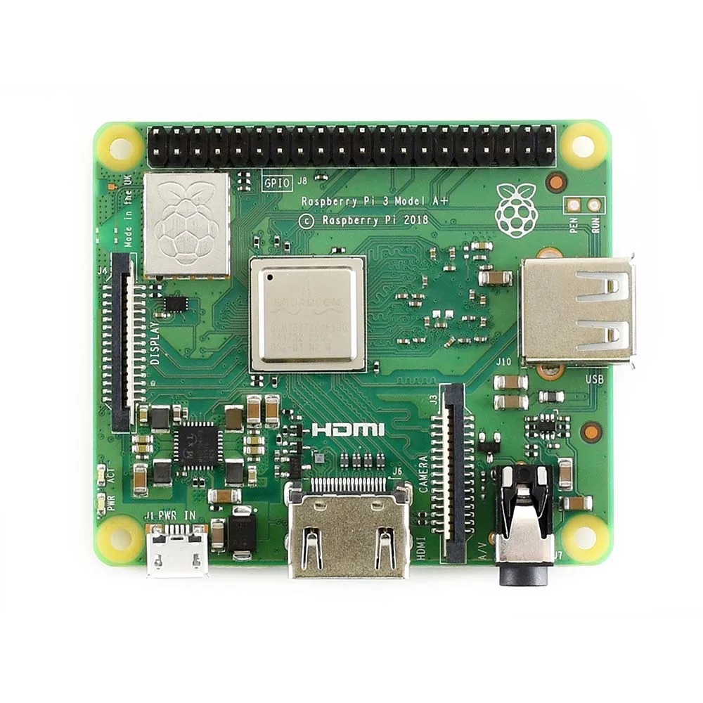 Raspberry Pi 3 Модель A + с большинством усовершенствований как 3B меньшим форм фактором