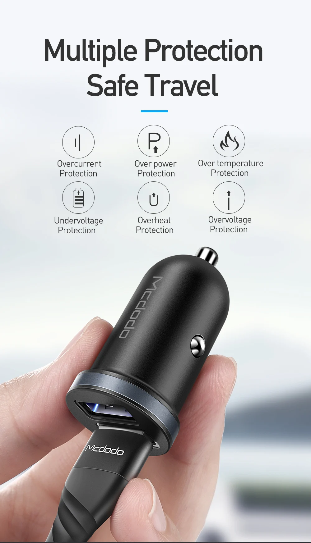Mcdodo 12 Вт Быстрая зарядка два usb-порта Мини Автомобильное зарядное устройство мобильный телефон зарядное устройство планшет usb адаптер для IPhone X XS XR Max HUAWE