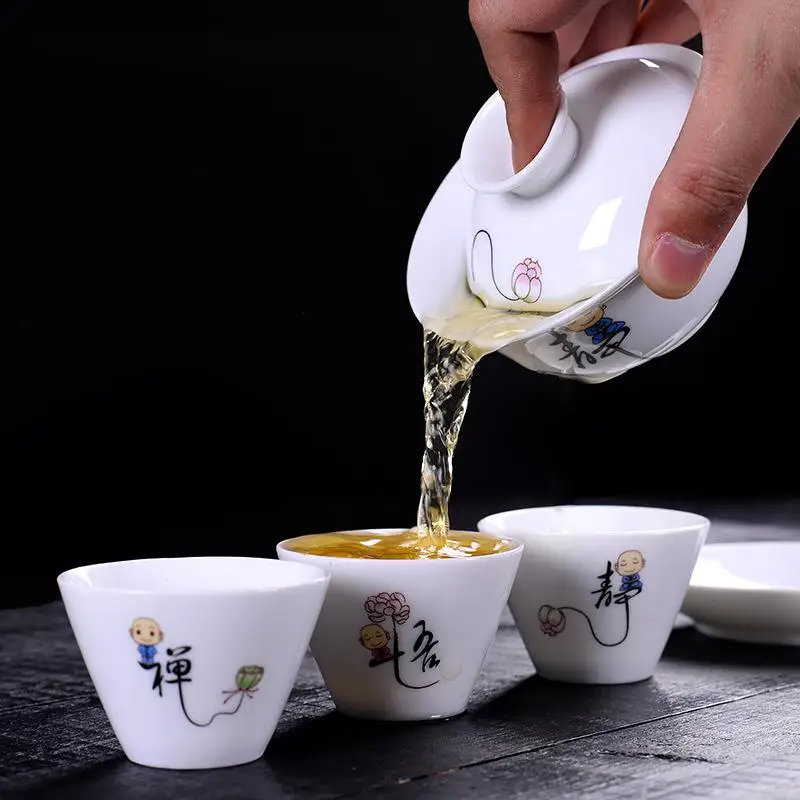 Красивые 100 мл Керамические Gaiwan фарфоровые чашки для чайной церемонии кунг фу Tureen