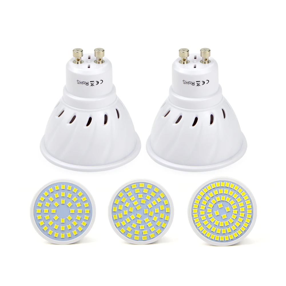 Высокая яркость GU10 Светодиодная лампа прожектор AC 220V 230V 240V 48/60/80 Leds Cup Light 5w 7w 9w