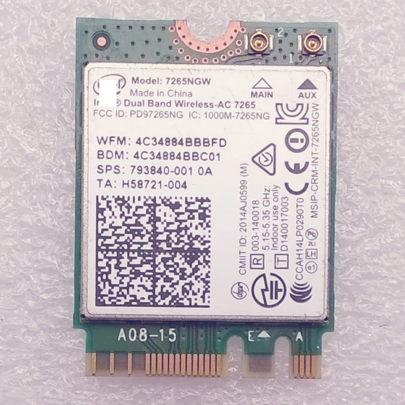 Оригинальный двухдиапазонный беспроводной адаптер AC 7265 7265NGW 802 11 ac 2x2 WiFi + BT4.0 Combo WLAN