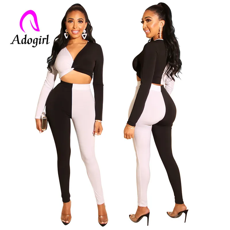 Черный и белый воротник Питер Пэн женские Комбинезоны контрастный длинный рукав