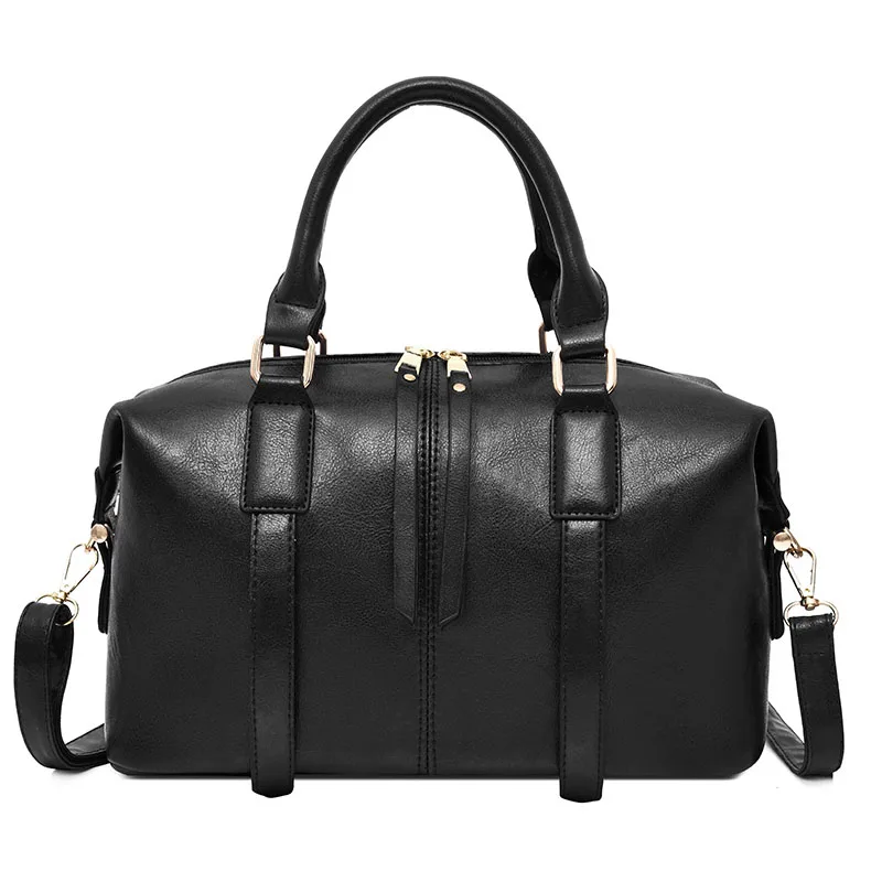 Toposhine Retro Boston Pillow Bag Lady Handbag New Fashion Casual Joker Shoulder Messenger Bag - Цвет: Black