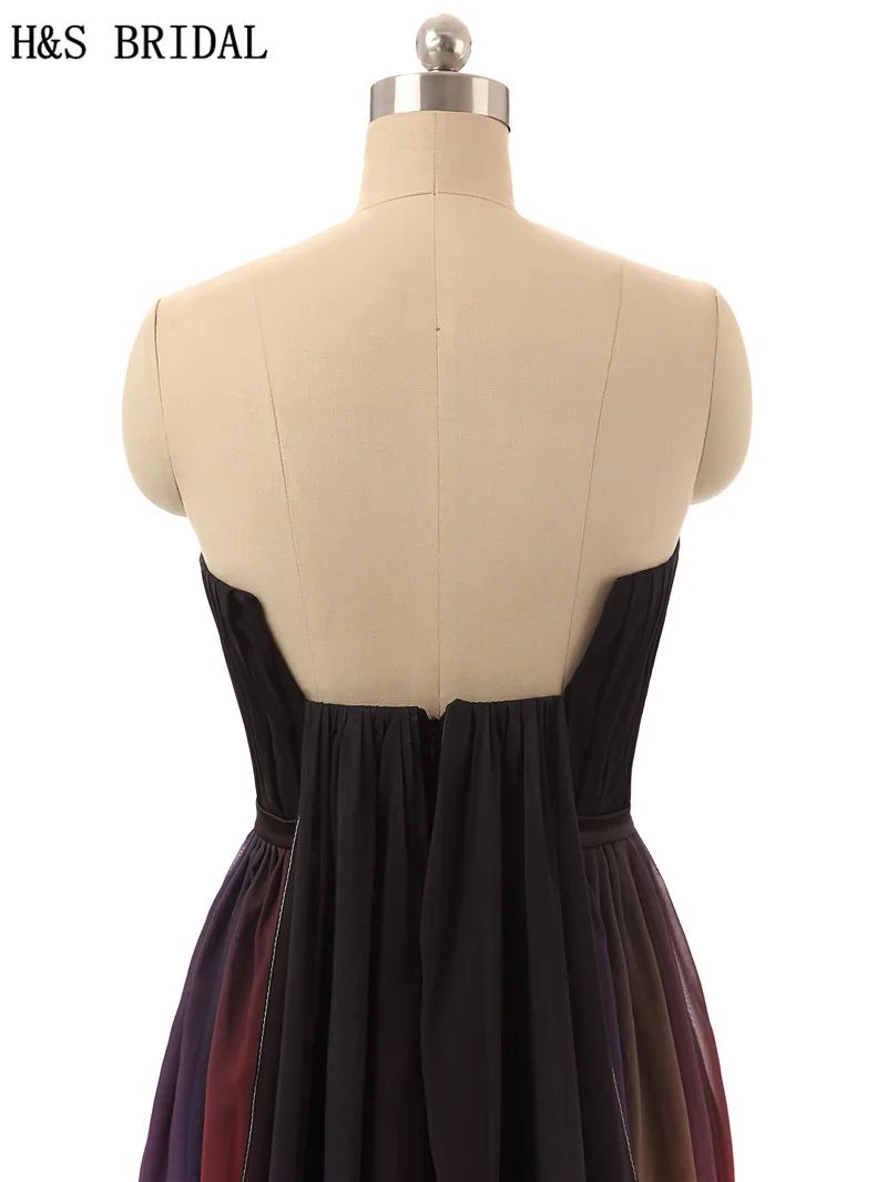 H & S свадебное Радужное Дешевое вечернее платье robe de soiree 2017 ДРАПИРОВАННОЕ