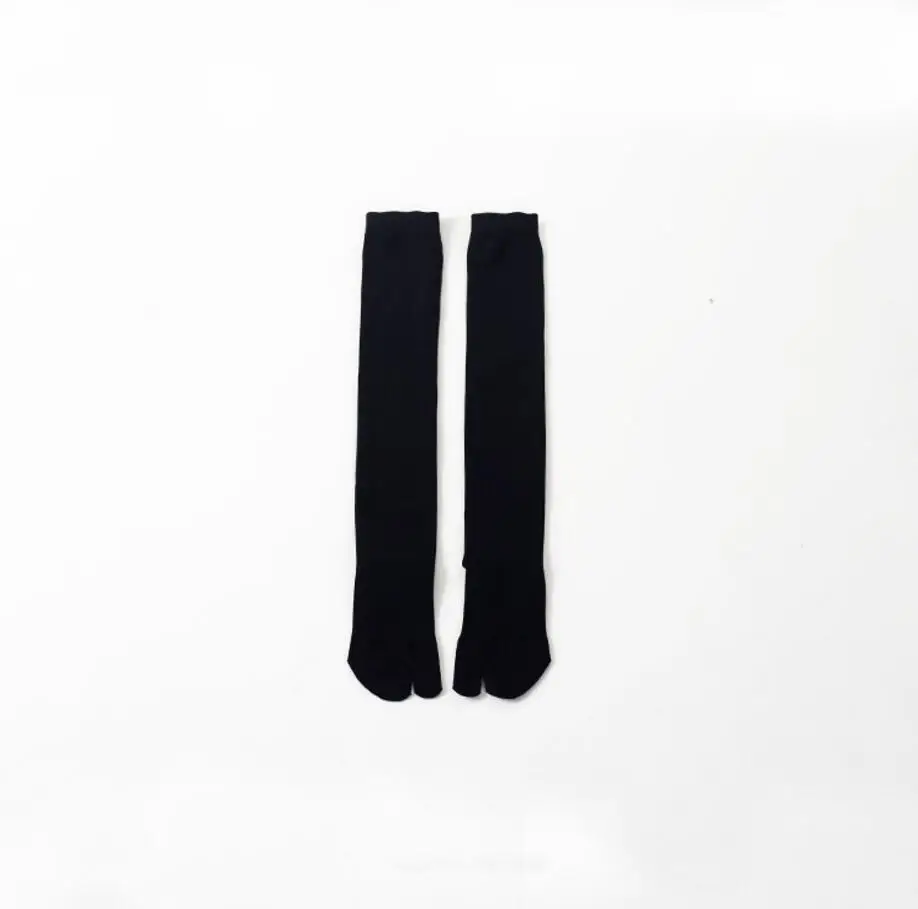 black FENNASI, чулки выше колена с двумя точками, черно-белые чулки до бедра, женские гольфы, женские нейлоновые гольфы - Цвет: black