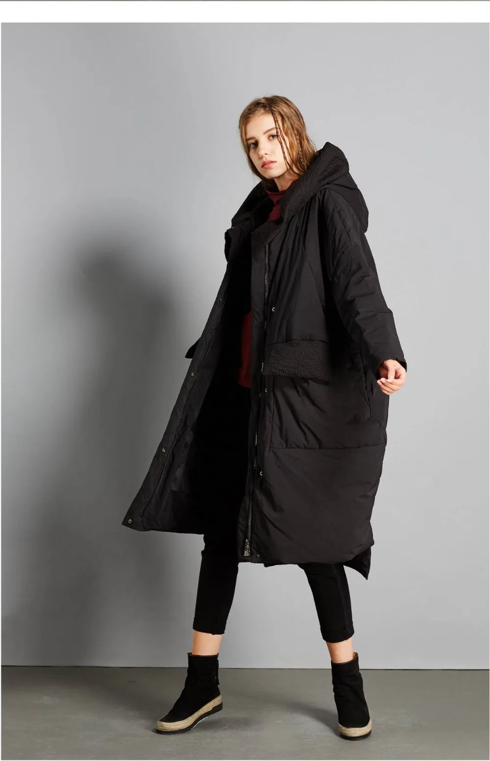 High Quality Winter New Collection loose style Hooded Long Down Coat Female Winter Warm Thick Down Jacket wq647 factory outlet