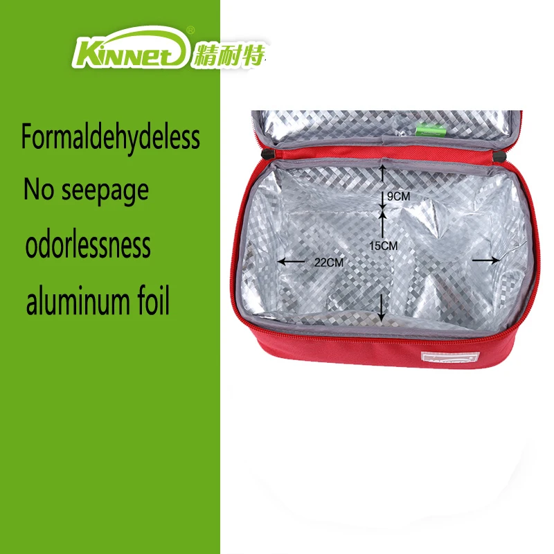 Термосумка KinNet двухслойная изолированная сумка кулер красная через плечо из