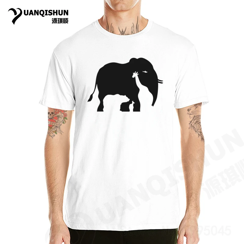 YUANQISHUN Boutique футболка с животным силуэт Футболка слон медведь Жираф КИТ кенгуру