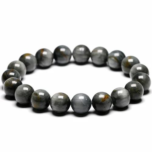 Beads 10mm Настоящий AAA+ натуральный камень серый орлиный глаз Falcon Eye бисер браслет для мужчин и женщин ювелирные изделия из бисера ювелирные изделия унисекс Исцеление питания подарок - Цвет камня: Beads 10mm