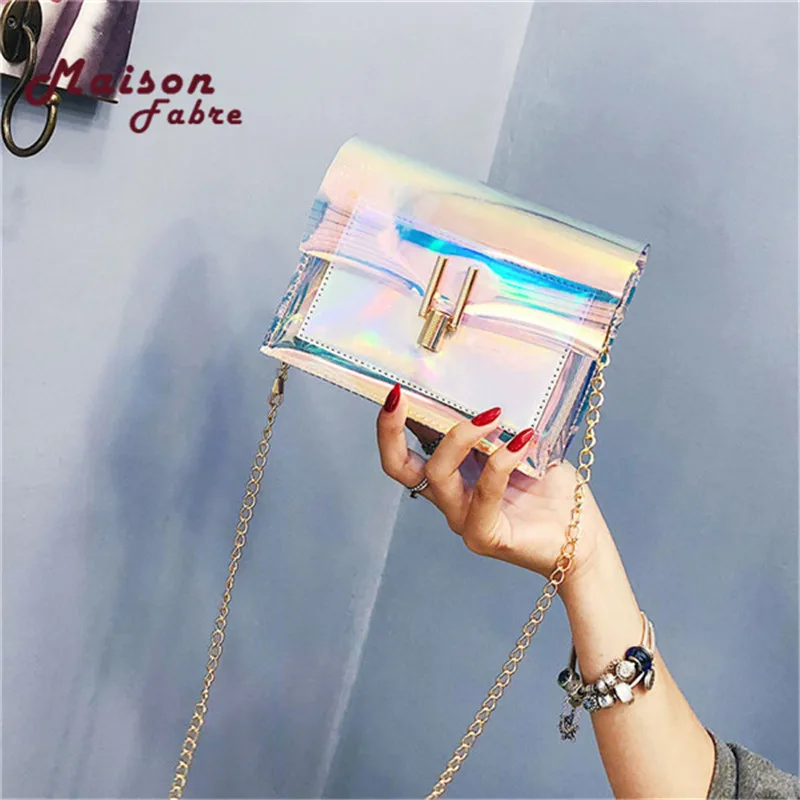 Women Laser Crossbody Bag Messenger Shoulder PVC Jelly Small Tote Bags Holographic Lady Torebka damska|Сумки с ручками| |