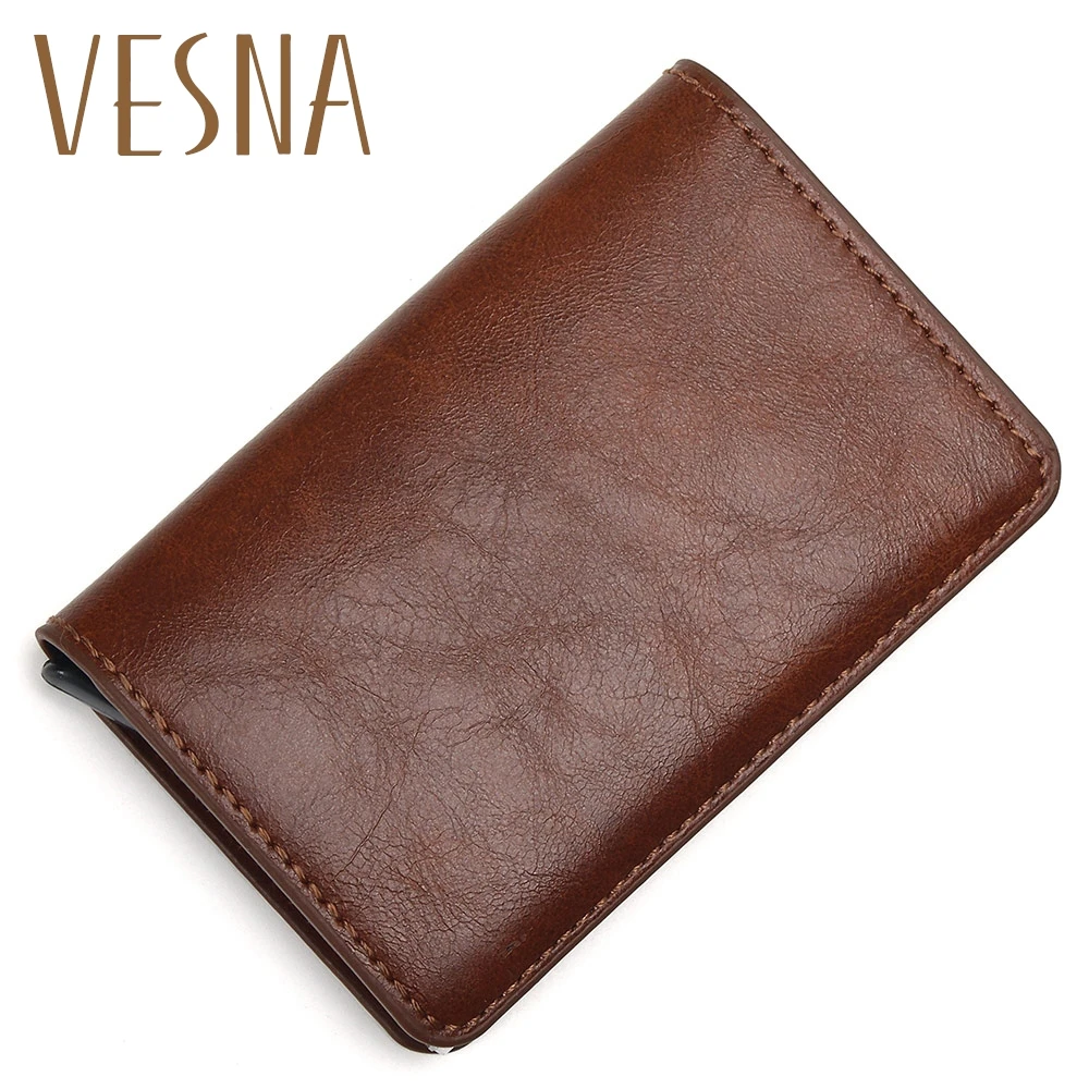 Модный мужской металлический держатель для Карт RFID из нержавеющей стали PU