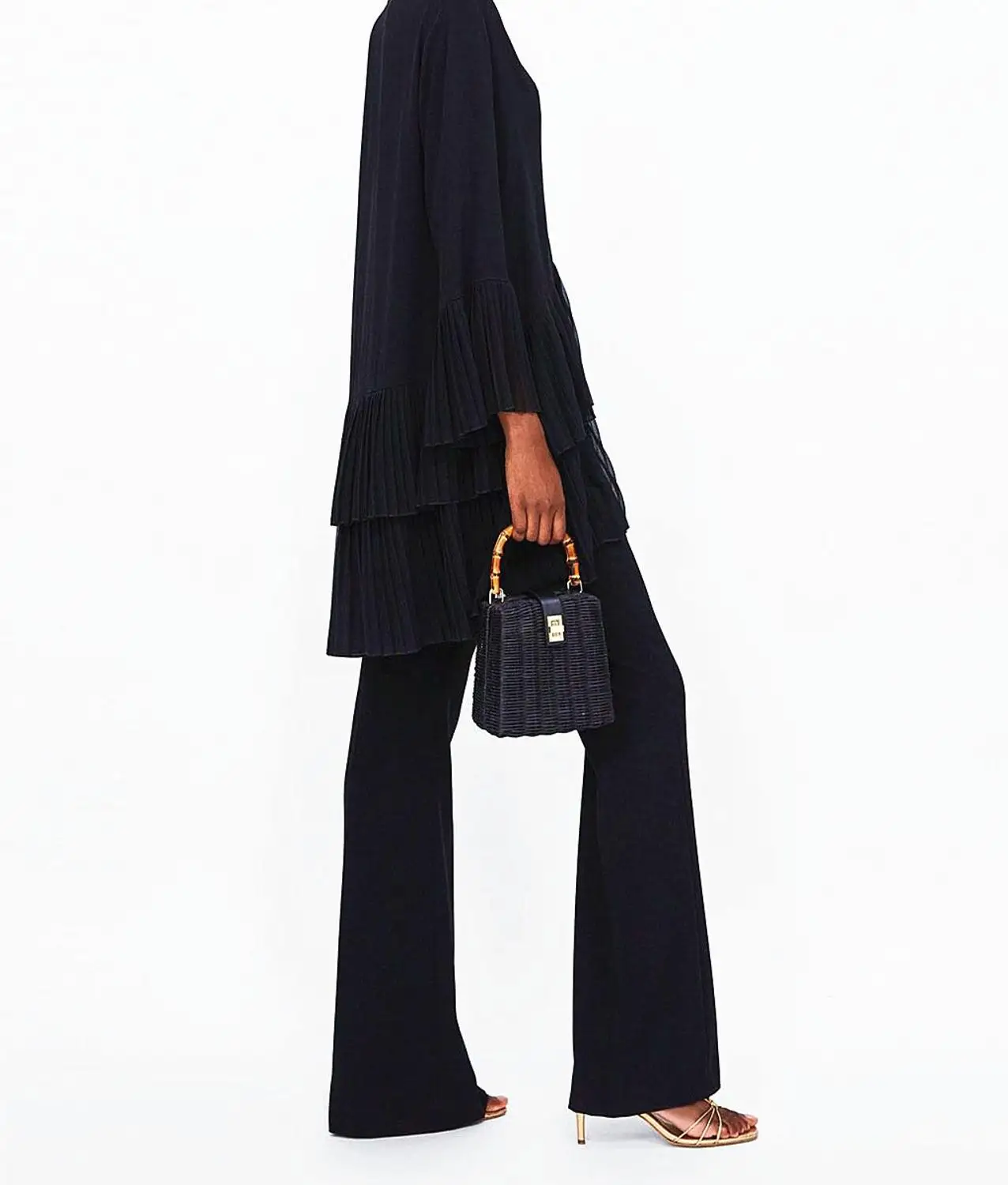 Модная шикарная бамбуковая черная Роскошная соломенная сумка с бусинами Женская