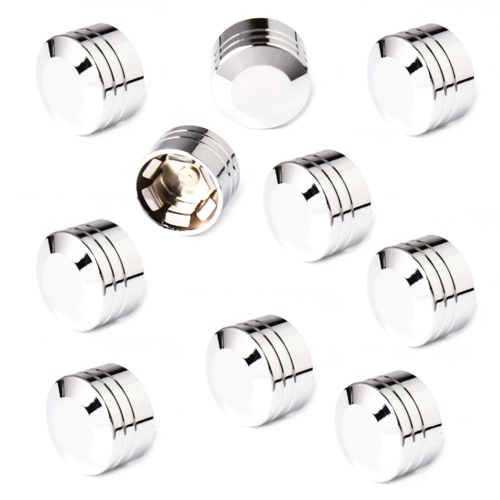 

10X Chrome Edge Cut 1/2" 13mm Bolt Cap For Harley Touring Sportster&Motorcycle