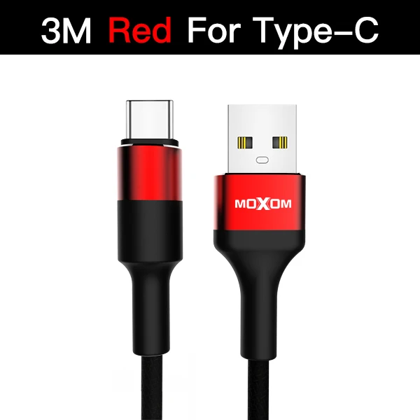 CC-55RT MOXOM 3 в 1 2 м 3 м USB кабель для мобильного телефона Micro usb type C зарядный кабель для iPhone зарядный кабель Micro зарядный usb-шнур - Цвет: CC-55RT