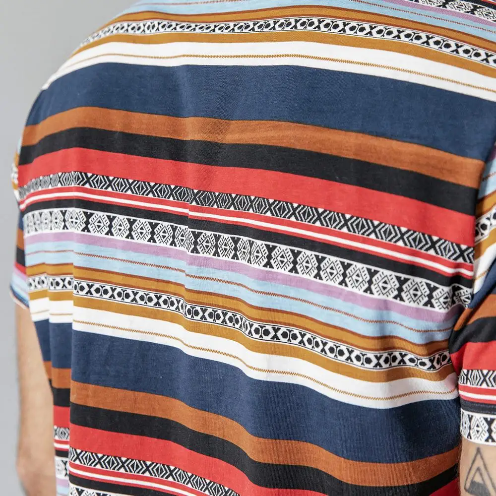 SIMWOOD 2019 летняя новинка богемный стиль футболка для мужчин модные топы 100% хлопок