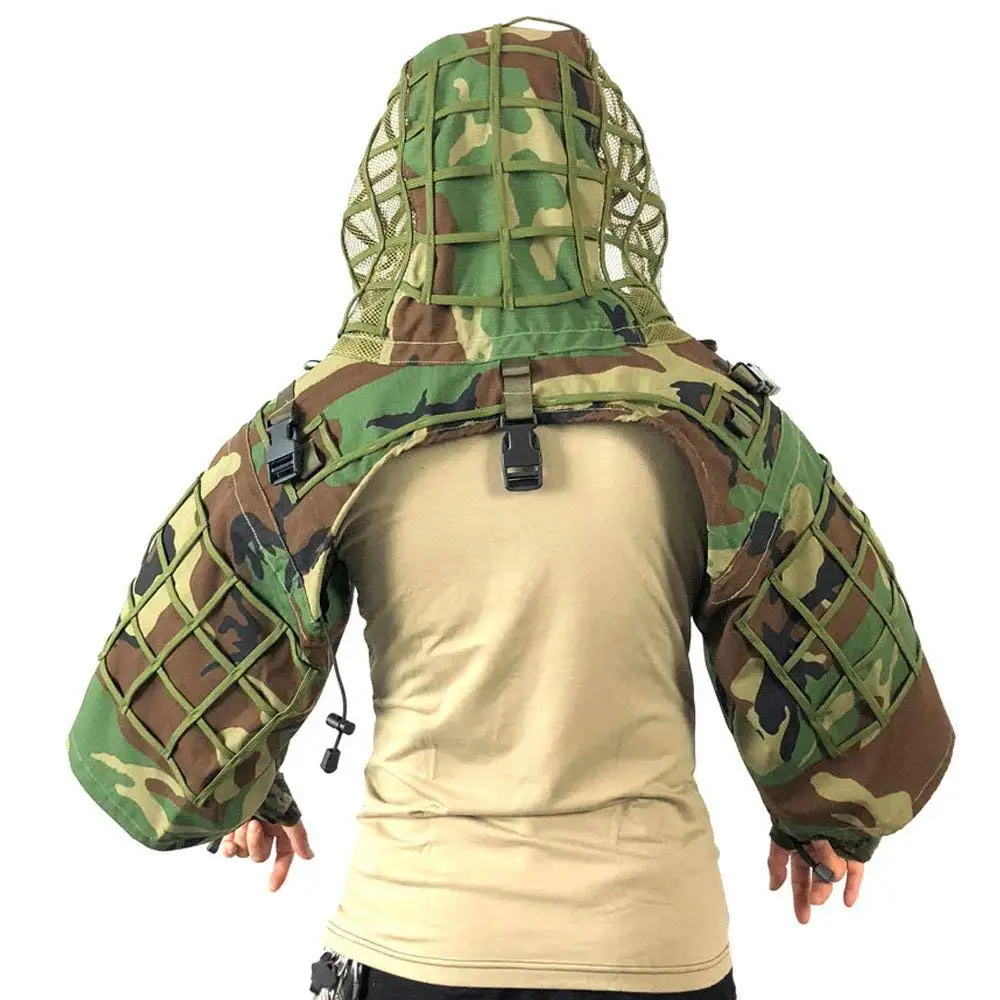 Woodland Снайперский костюм Ghillie, Ripstop, камуфляжный Тактический капюшон, камуфляжный охотничий костюм для страйкбола пейнтбола - Цвет: Woodland