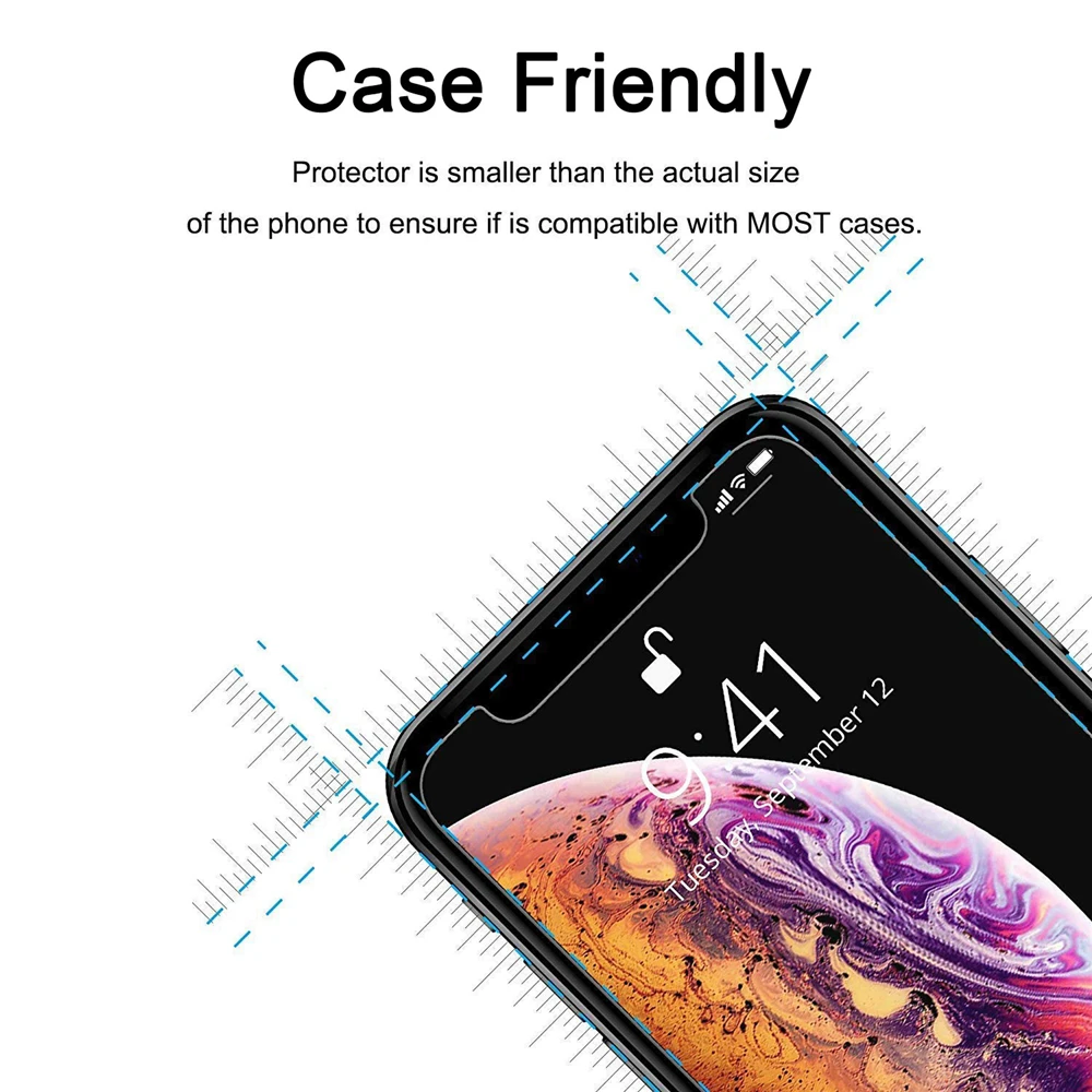 Ультратонкое закаленное стекло 9H для iPhone 8 7 6 6S Plus Защитная пленка экрана iphone X XR XS