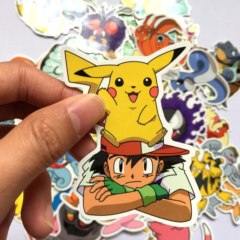 80 шт./лот Не Повторяйте ПВХ Наклейка Пикачу Pokeball Аниме стикеры Ha Ноутбук Наклейки Для Детей